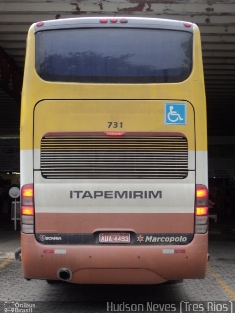 Viação Itapemirim 731 na cidade de Três Rios, Rio de Janeiro, Brasil, por Hudson Neves. Número da foto: #2120709.