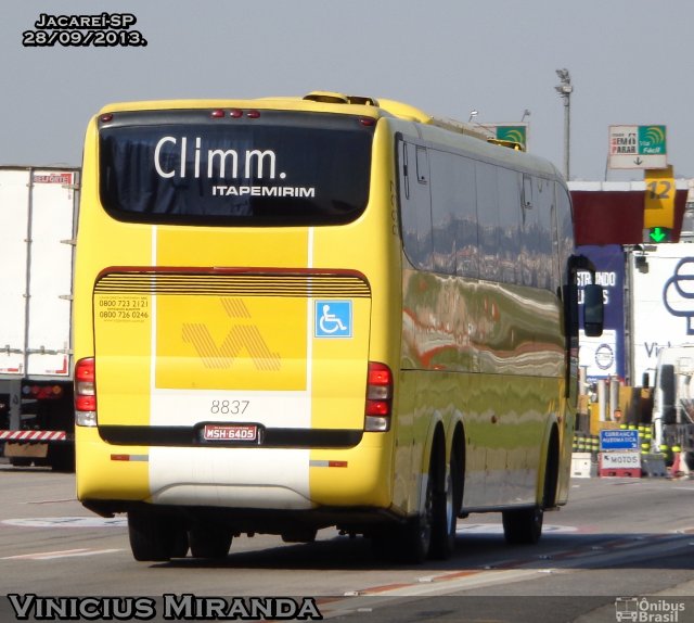 Viação Itapemirim 8837 na cidade de Jacareí, São Paulo, Brasil, por Vinicius Miranda. ID da foto: 2085802.