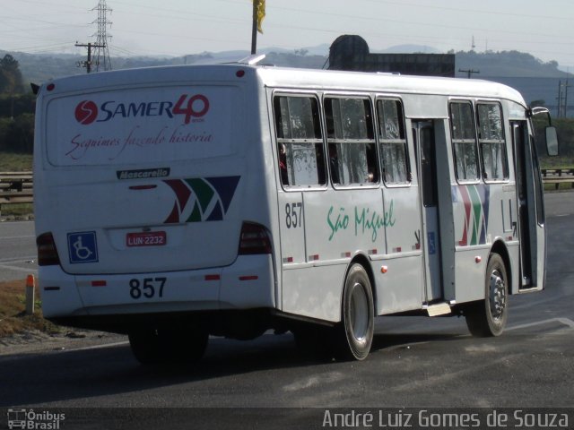Viação São Miguel 857 na cidade de Resende, Rio de Janeiro, Brasil, por André Luiz Gomes de Souza. Número da foto: #2087094.