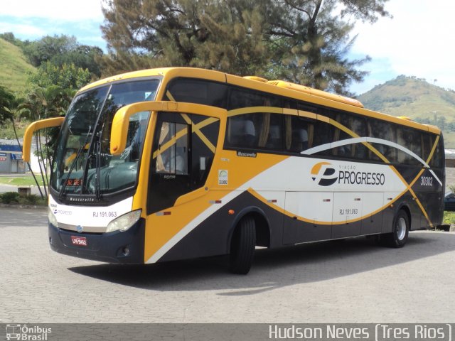 Viação Progresso 30302 na cidade de Três Rios, Rio de Janeiro, Brasil, por Hudson Neves. Número da foto: #2122768.
