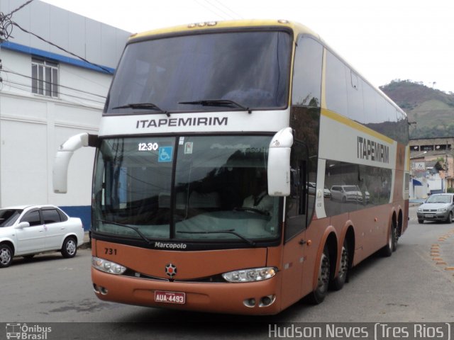 Viação Itapemirim 731 na cidade de Três Rios, Rio de Janeiro, Brasil, por Hudson Neves. Número da foto: #2123235.