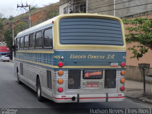 Viação Cometa 7455 na cidade de Três Rios, Rio de Janeiro, Brasil, por Hudson Neves. Número da foto: #2123233.