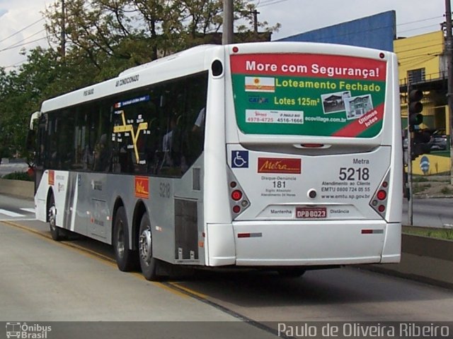 Metra - Sistema Metropolitano de Transporte 5218 na cidade de São Paulo, São Paulo, Brasil, por Paulo de Oliveira Ribeiro. Número da foto: #2125490.