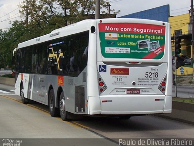 Metra - Sistema Metropolitano de Transporte 5218 na cidade de São Paulo, São Paulo, Brasil, por Paulo de Oliveira Ribeiro. ID da foto: 2125490.