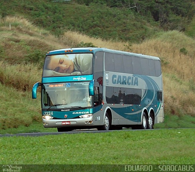 Viação Garcia 7224 na cidade de Sorocaba, São Paulo, Brasil, por EDUARDO - SOROCABUS. Número da foto: #2124477.