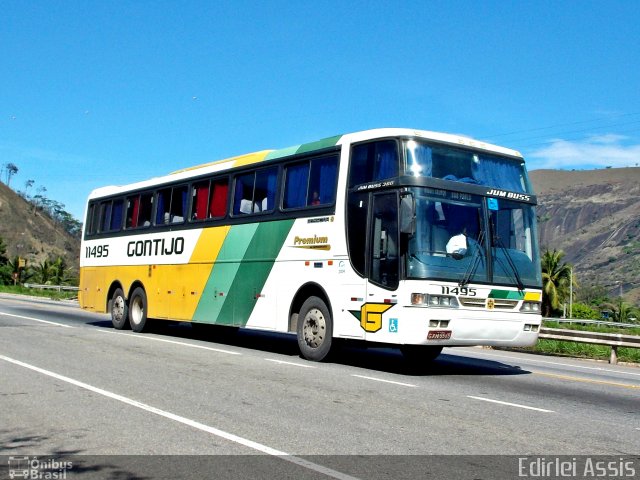 Empresa Gontijo de Transportes 11495 na cidade de Timóteo, Minas Gerais, Brasil, por Edirlei Assis. ID da foto: 2128827.