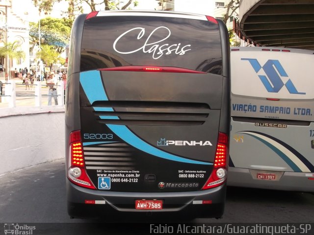 Empresa de Ônibus Nossa Senhora da Penha 52003 na cidade de Aparecida, São Paulo, Brasil, por Fabio Alcantara. Número da foto: #2127931.