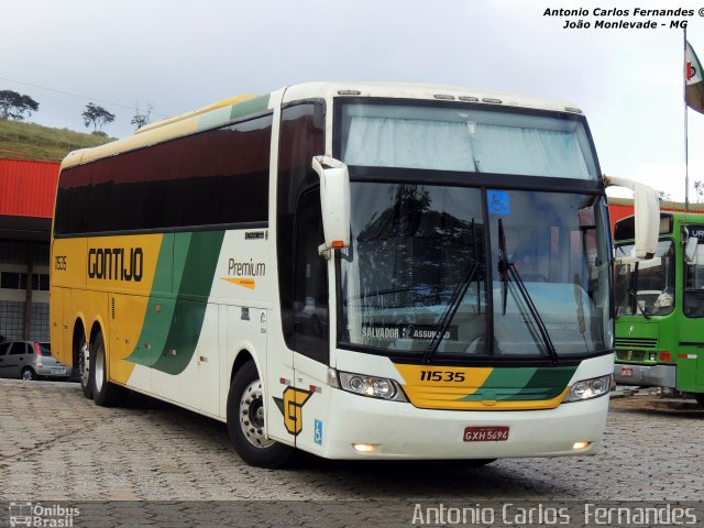 Empresa Gontijo de Transportes 11535 na cidade de João Monlevade, Minas Gerais, Brasil, por Antonio Carlos Fernandes. ID da foto: 2129962.