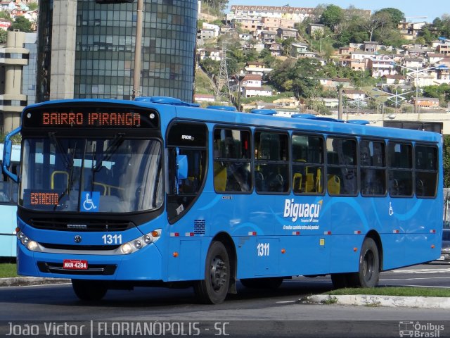 Biguaçu Transportes Coletivos Administração e Participação 1311 na cidade de Florianópolis, Santa Catarina, Brasil, por João Victor. ID da foto: 2132776.