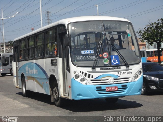 Auto Viação Vera Cruz - Belford Roxo RJ 112.039 na cidade de Nova Iguaçu, Rio de Janeiro, Brasil, por Gabriel Cardoso Lopes. Número da foto: #2134707.