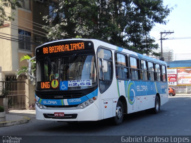 Expresso Nossa Senhora da Glória 02095 na cidade de Nova Iguaçu, Rio de Janeiro, Brasil, por Gabriel Cardoso Lopes. Número da foto: #2136200.