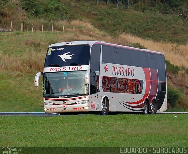 Pássaro Prata Transportadora Turística 9725 na cidade de Sorocaba, São Paulo, Brasil, por EDUARDO - SOROCABUS. Número da foto: #2141061.