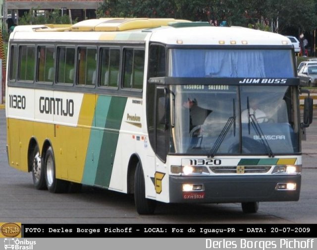 Empresa Gontijo de Transportes 11320 na cidade de Foz do Iguaçu, Paraná, Brasil, por Derles Borges Pichoff. ID da foto: 2088992.