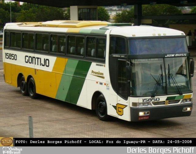 Empresa Gontijo de Transportes 15850 na cidade de Foz do Iguaçu, Paraná, Brasil, por Derles Borges Pichoff. ID da foto: 2088995.