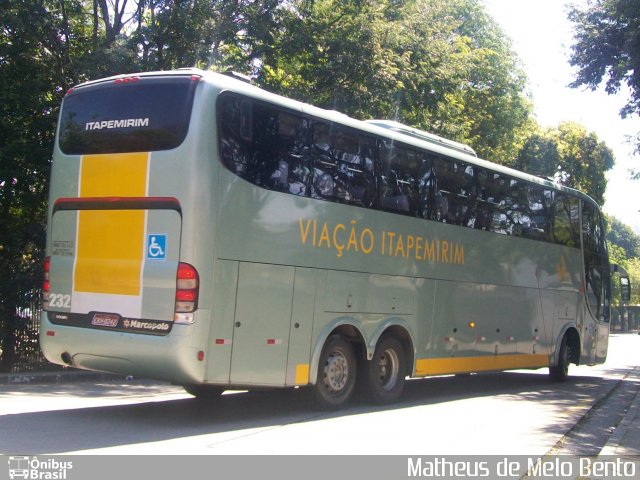Viação Itapemirim 232 na cidade de São Paulo, São Paulo, Brasil, por Matheus de Melo Bento. Número da foto: #2087655.