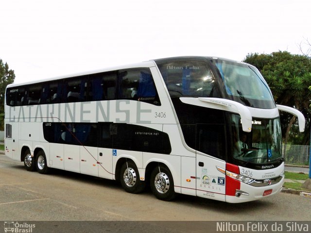 Auto Viação Catarinense 3406 na cidade de Curitiba, Paraná, Brasil, por Nilton Félix da Silva. Número da foto: #2142854.