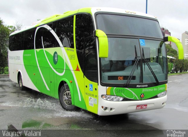 Expresso Princesa dos Campos 5893 na cidade de Curitiba, Paraná, Brasil, por Vagner Valani. ID da foto: 2143964.