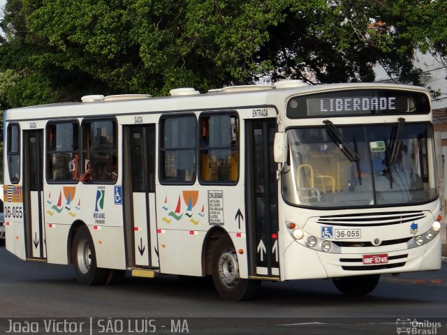 Viação Primor 36-055 na cidade de São Luís, Maranhão, Brasil, por João Victor. ID da foto: 2146007.