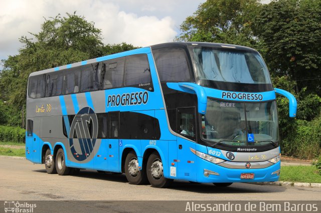 Auto Viação Progresso 6012 na cidade de Recife, Pernambuco, Brasil, por Alessandro de Bem Barros. Número da foto: #2090563.