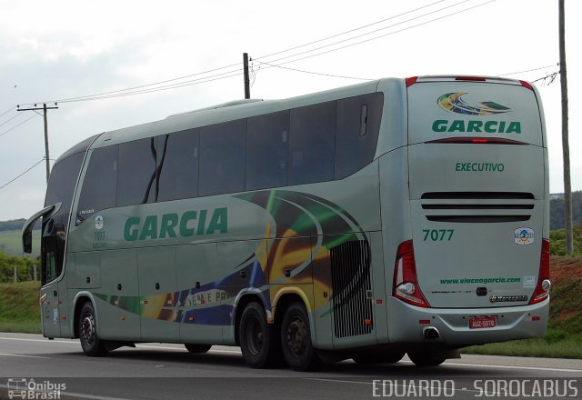 Viação Garcia 7077 na cidade de Itu, São Paulo, Brasil, por EDUARDO - SOROCABUS. Número da foto: #2092809.