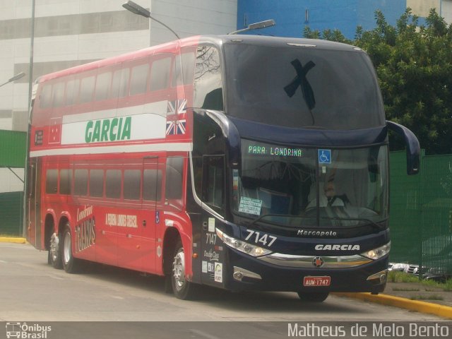 Viação Garcia 7147 na cidade de São Paulo, São Paulo, Brasil, por Matheus de Melo Bento. Número da foto: #2093440.