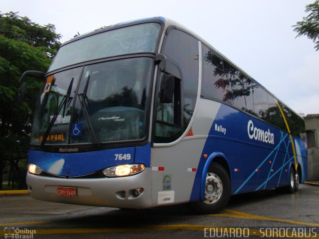 Viação Cometa 7649 na cidade de São Paulo, São Paulo, Brasil, por EDUARDO - SOROCABUS. ID da foto: 2095820.