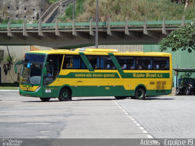 Viação Rápido Brasil 985 na cidade de Santos, São Paulo, Brasil, por Adems  Equipe 19. Número da foto: #2098576.