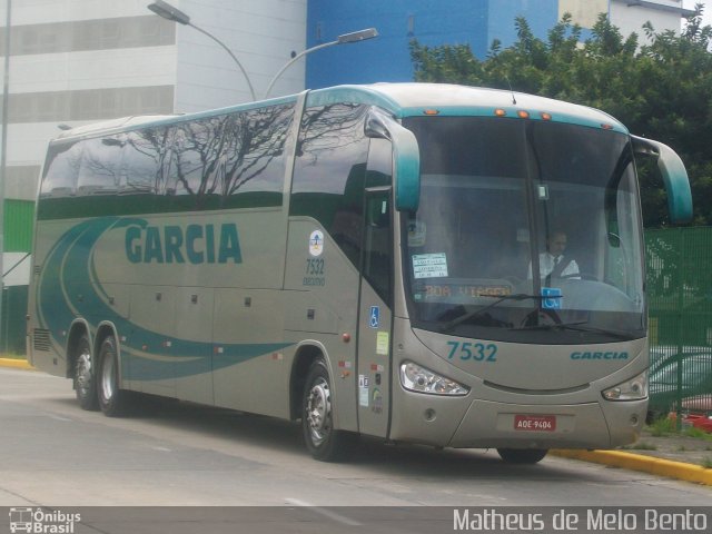 Viação Garcia 7532 na cidade de São Paulo, São Paulo, Brasil, por Matheus de Melo Bento. ID da foto: 2097471.