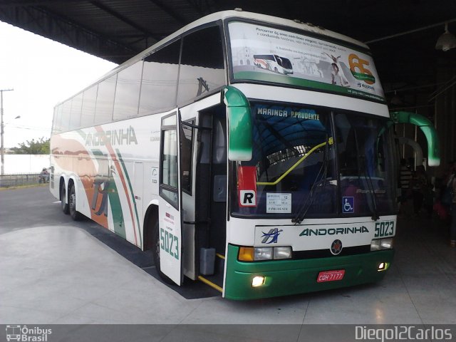 Empresa de Transportes Andorinha 5023 na cidade de Presidente Prudente, São Paulo, Brasil, por Diego Carlos Oliveira. Número da foto: #2097355.