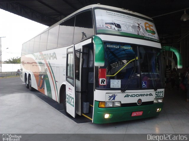 Empresa de Transportes Andorinha 5023 na cidade de Presidente Prudente, São Paulo, Brasil, por Diego Carlos Oliveira. ID da foto: 2097355.