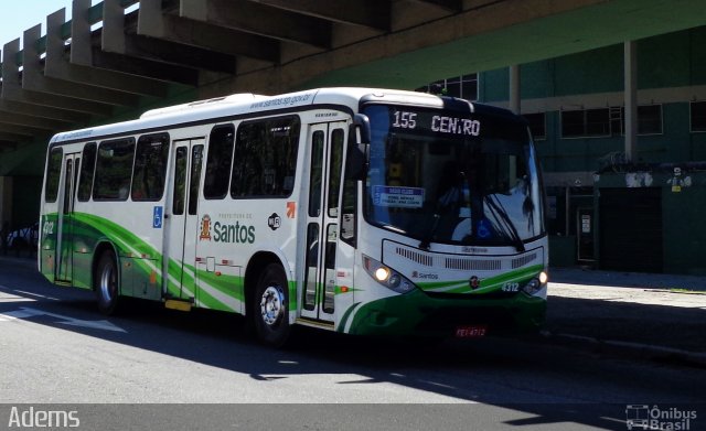 Viação Piracicabana Santos 4312 na cidade de Santos, São Paulo, Brasil, por Adems  Equipe 19. ID da foto: 2098457.