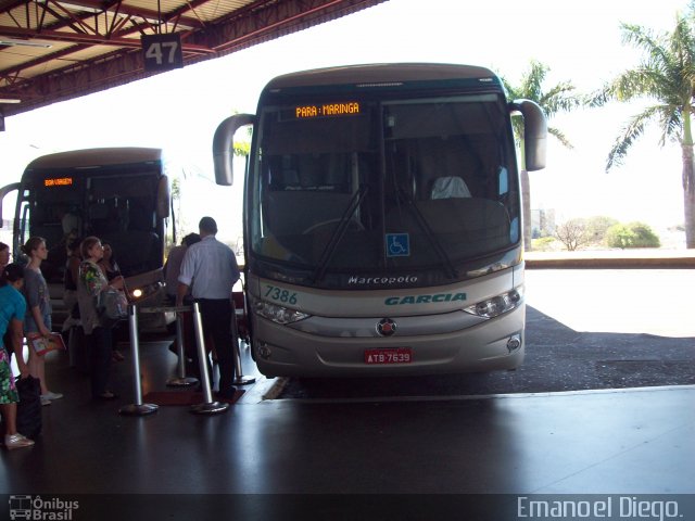 Viação Garcia 7386 na cidade de Londrina, Paraná, Brasil, por Emanoel Diego.. ID da foto: 2100117.