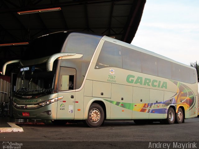 Viação Garcia 7067 na cidade de Londrina, Paraná, Brasil, por Andrey Gustavo. ID da foto: 2100181.