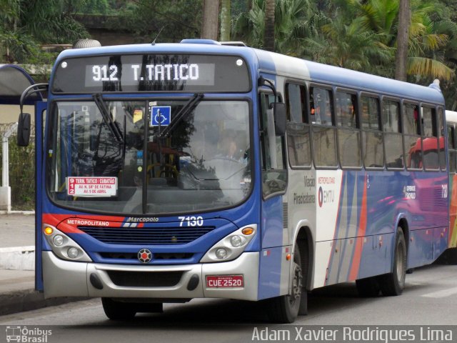 Viação Piracicabana 7130 na cidade de Cubatão, São Paulo, Brasil, por Adam Xavier Rodrigues Lima. Número da foto: #2170698.