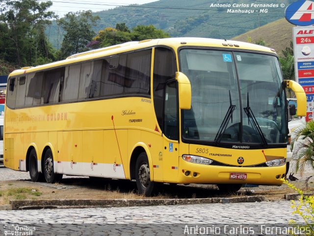 Viação Itapemirim 5805 na cidade de Manhuaçu, Minas Gerais, Brasil, por Antonio Carlos Fernandes. ID da foto: 2171523.