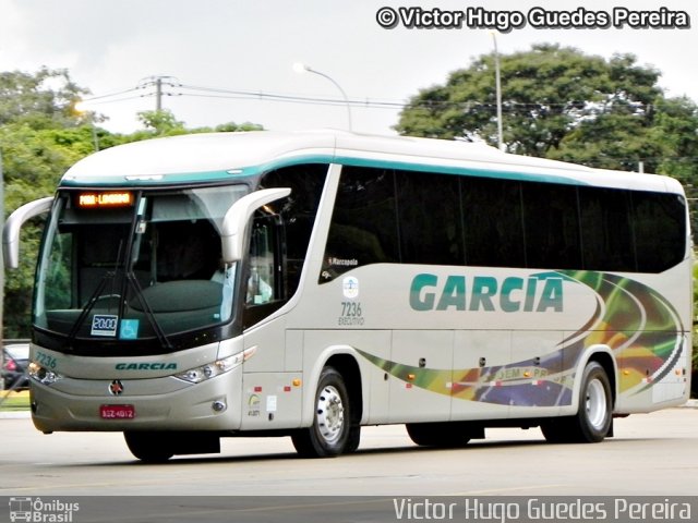 Viação Garcia 7236 na cidade de Maringá, Paraná, Brasil, por Victor Hugo Guedes Pereira. ID da foto: 2174756.