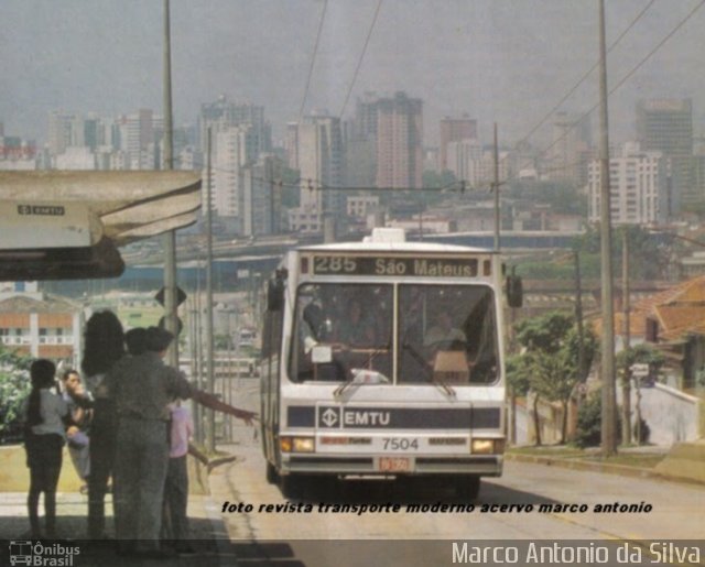 EMTU - Empresa Metrop. de Transp. Urbanos 7504 na cidade de Santo André, São Paulo, Brasil, por Marco Antonio da Silva. Número da foto: #2174784.