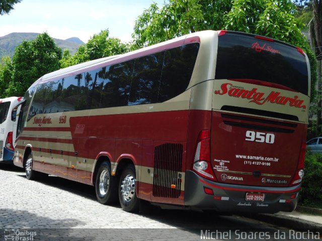 Santa Maria Fretamento e Turismo 950 na cidade de Petrópolis, Rio de Janeiro, Brasil, por Michel Soares da Rocha. ID da foto: 2179062.