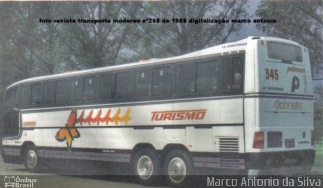 Pulmann Transporte e Turismo 345 na cidade de Rio de Janeiro, Rio de Janeiro, Brasil, por Marco Antonio da Silva. Número da foto: #2177273.