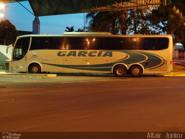 Viação Garcia 7491 na cidade de Bauru, São Paulo, Brasil, por Altair Júnior. ID da foto: 2179100.