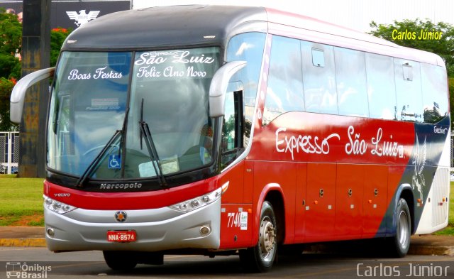 Expresso São Luiz 7740 na cidade de Goiânia, Goiás, Brasil, por Carlos Júnior. Número da foto: #2179848.
