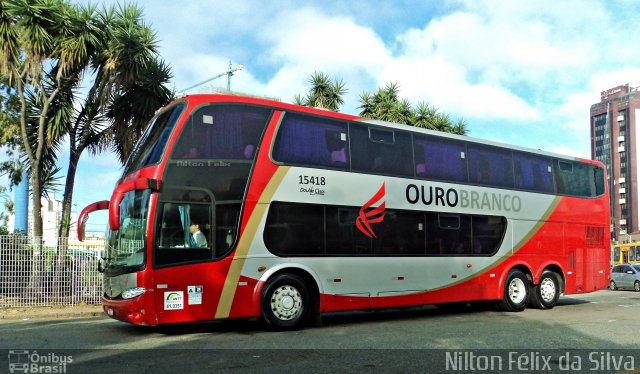 Viação Ouro Branco 15418 na cidade de Curitiba, Paraná, Brasil, por Nilton Félix da Silva. Número da foto: #2180050.
