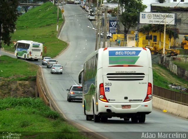 Bel-Tour Transportes e Turismo 363 na cidade de Belo Horizonte, Minas Gerais, Brasil, por Adão Raimundo Marcelino. ID da foto: 2181441.