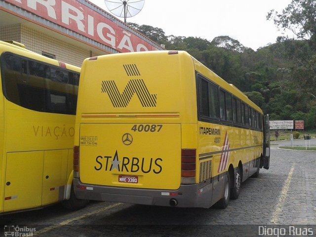 Viação Itapemirim 40087 na cidade de Manhuaçu, Minas Gerais, Brasil, por Diogo Ruas. Número da foto: #2181018.