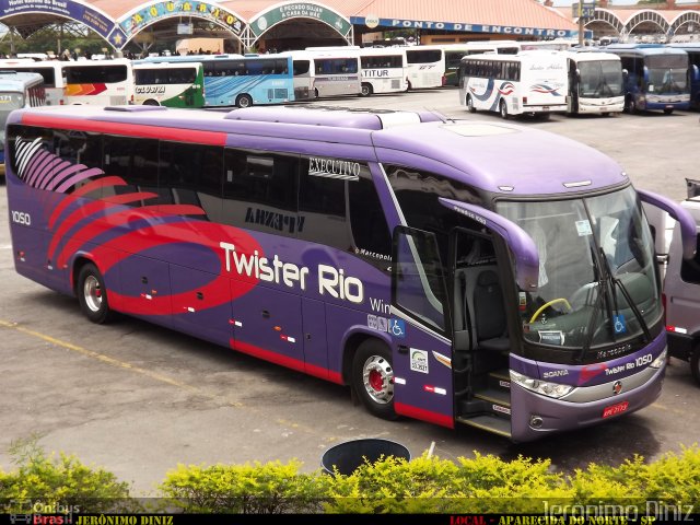 Twister Rio Transporte e Turismo 1050 na cidade de Aparecida, São Paulo, Brasil, por Jerônimo Diniz. ID da foto: 2179578.