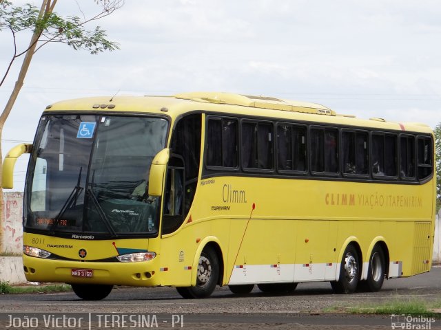 Viação Itapemirim 8011 na cidade de Teresina, Piauí, Brasil, por João Victor. ID da foto: 2183768.