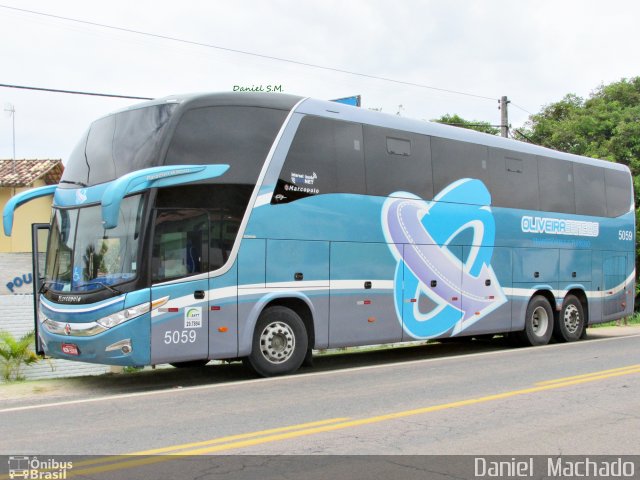 Oliveira Santos Transporte e Turismo 5059 na cidade de Ilhéus, Bahia, Brasil, por Daniel  Machado. ID da foto: 2183571.