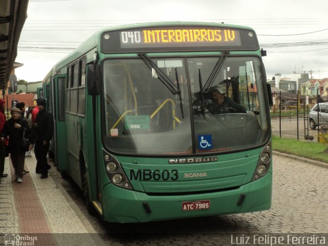 Auto Viação Mercês MB603 na cidade de Curitiba, Paraná, Brasil, por Luiz Felipe Ferreira. Número da foto: #2183002.