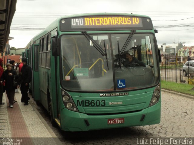 Auto Viação Mercês MB603 na cidade de Curitiba, Paraná, Brasil, por Luiz Felipe Ferreira. ID da foto: 2183002.