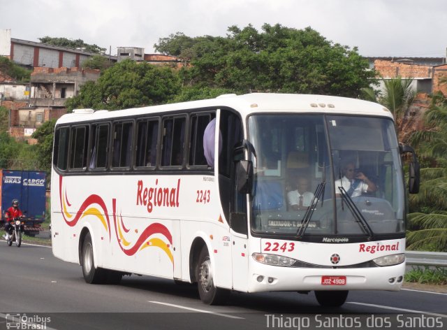 Viação Regional 2243 na cidade de Salvador, Bahia, Brasil, por Thiago Santos. ID da foto: 2185090.